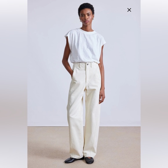 NWT Apiece Apart Meridian Jean in Ecru 100% Organic Cotton - Picture 2 of 14